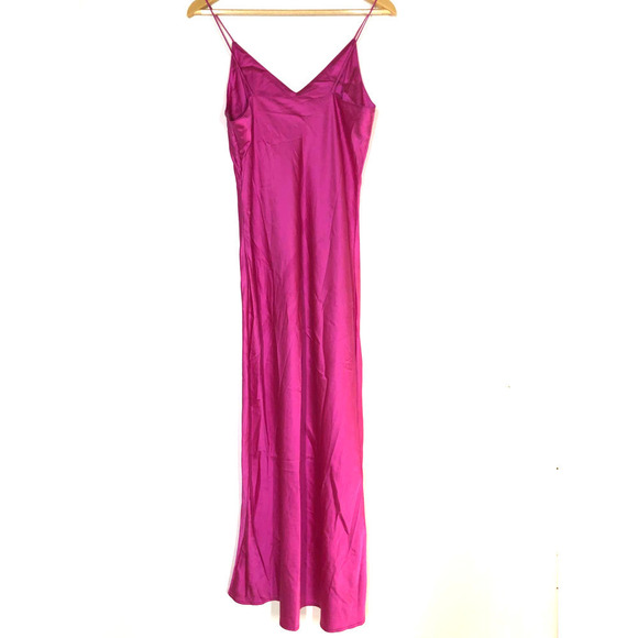 O.P.T Dona Dress Slip Slinky V Neck Satin Pink M - Picture 7 of 11